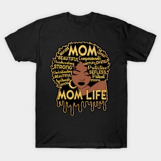 Black African American Black Mom Life Mother'S Day T-Shirt